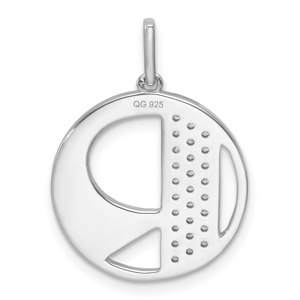 14K White Gold Gatsby Diamond Initial R Charm