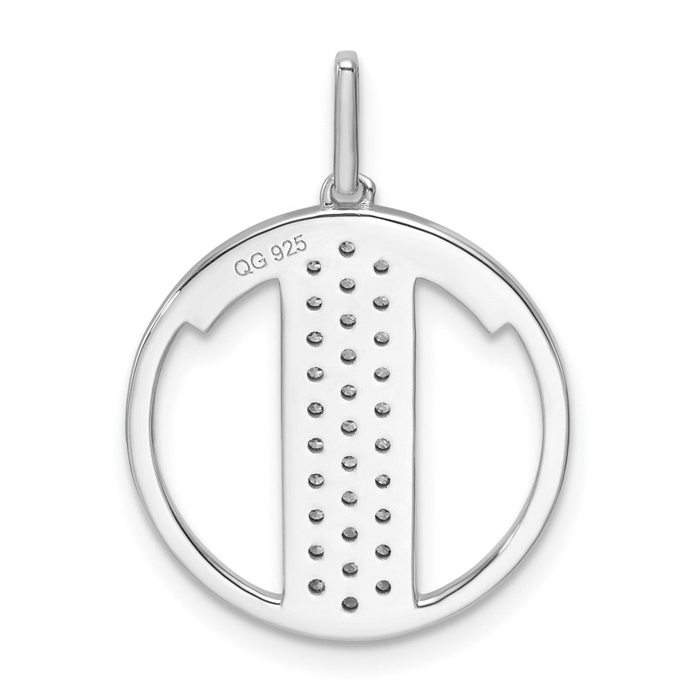 14K White Gold Gatsby Diamond Initial T Charm