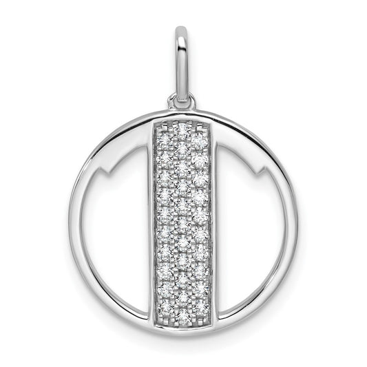 14K White Gold Gatsby Diamond Initial T Charm