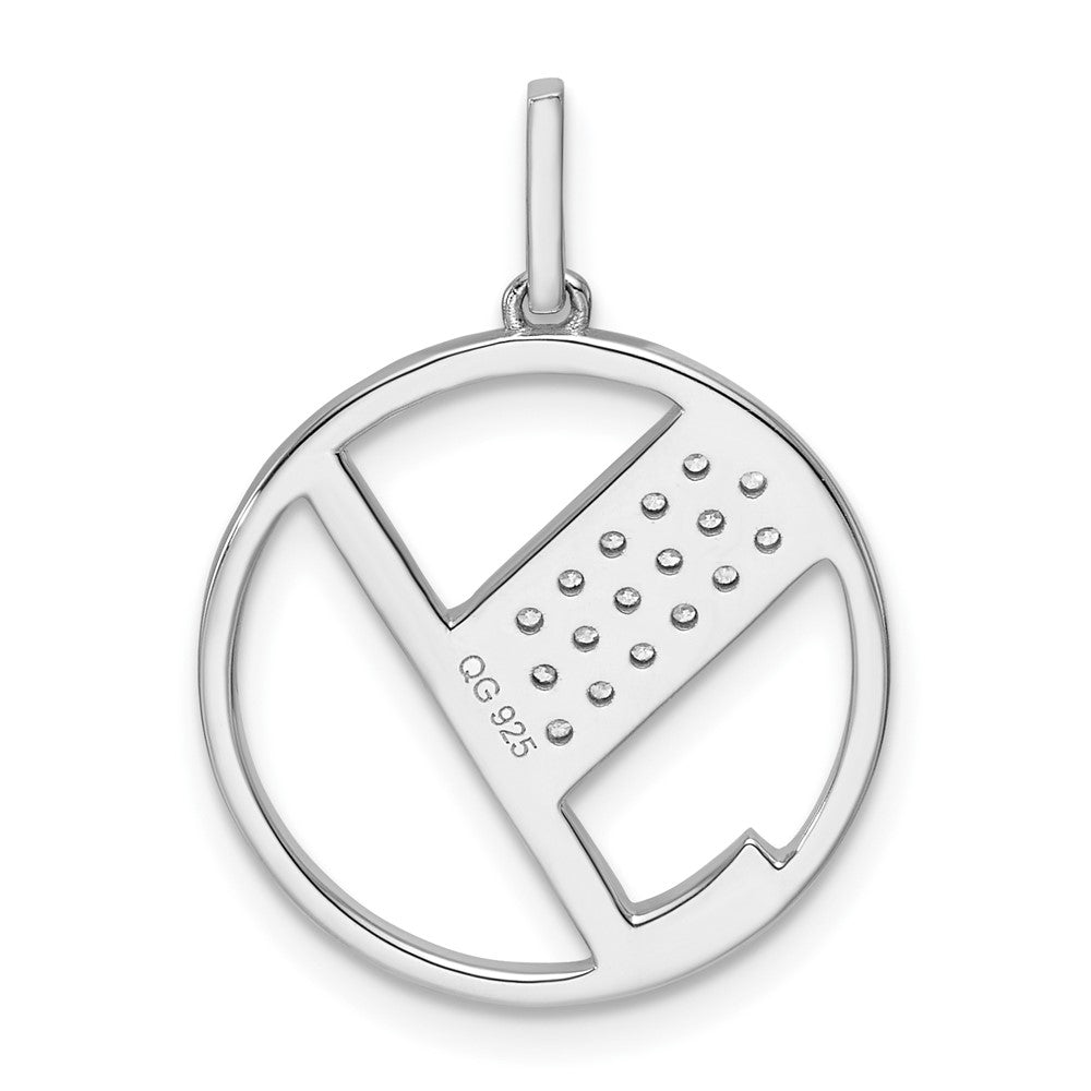 14K White Gold Gatsby Diamond Initial Y Charm