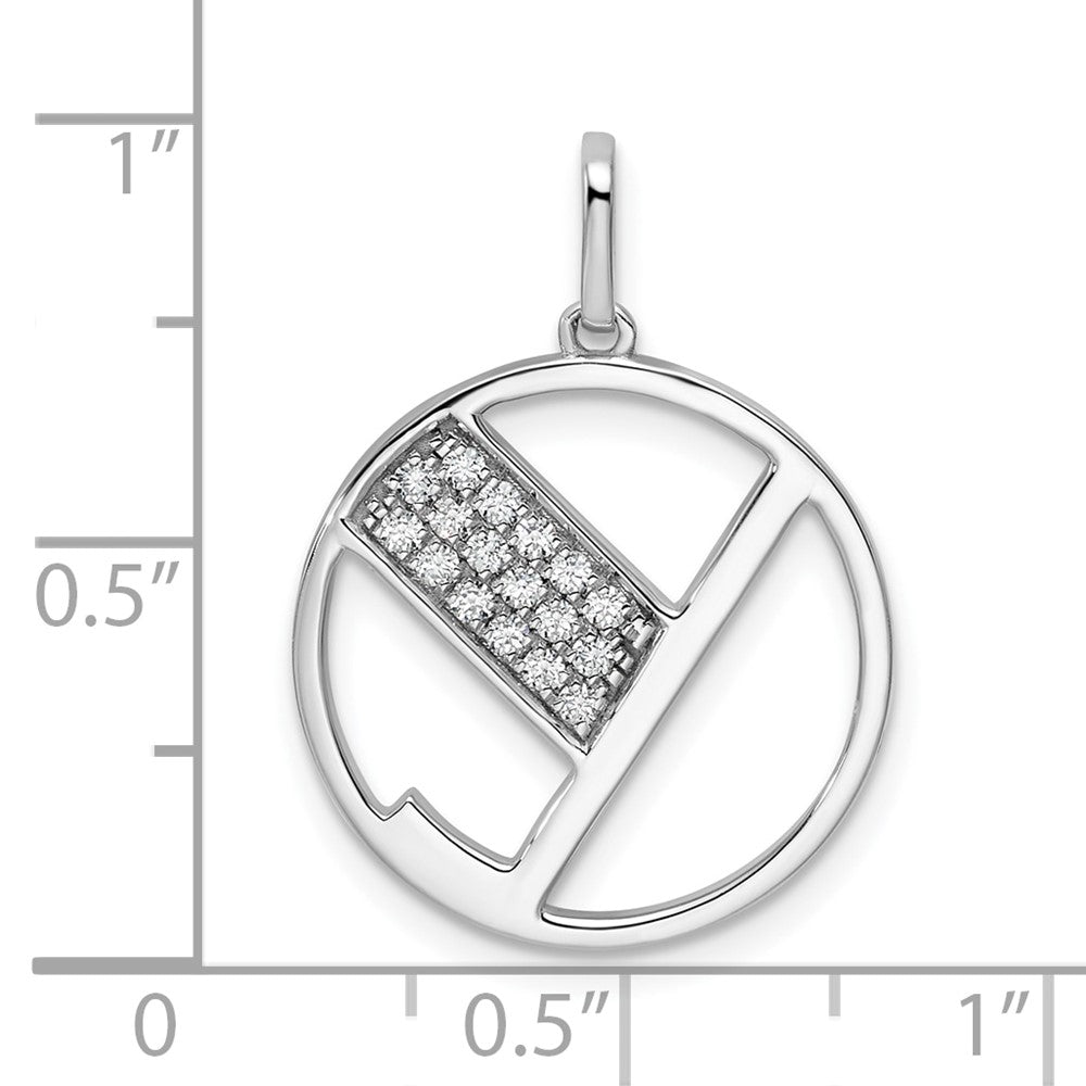 14K White Gold Gatsby Diamond Initial Y Charm