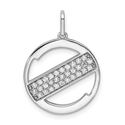 14K White Gold Gatsby Diamond Initial Z Charm