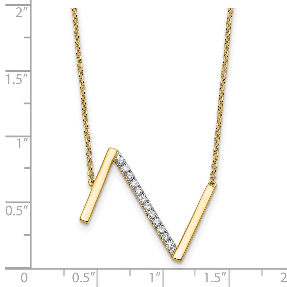 14K Sideways Diamond Initial Z Necklace