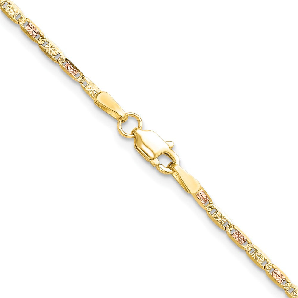 14k 2.0mm Tri-color Gold Pav? Valentino Chain