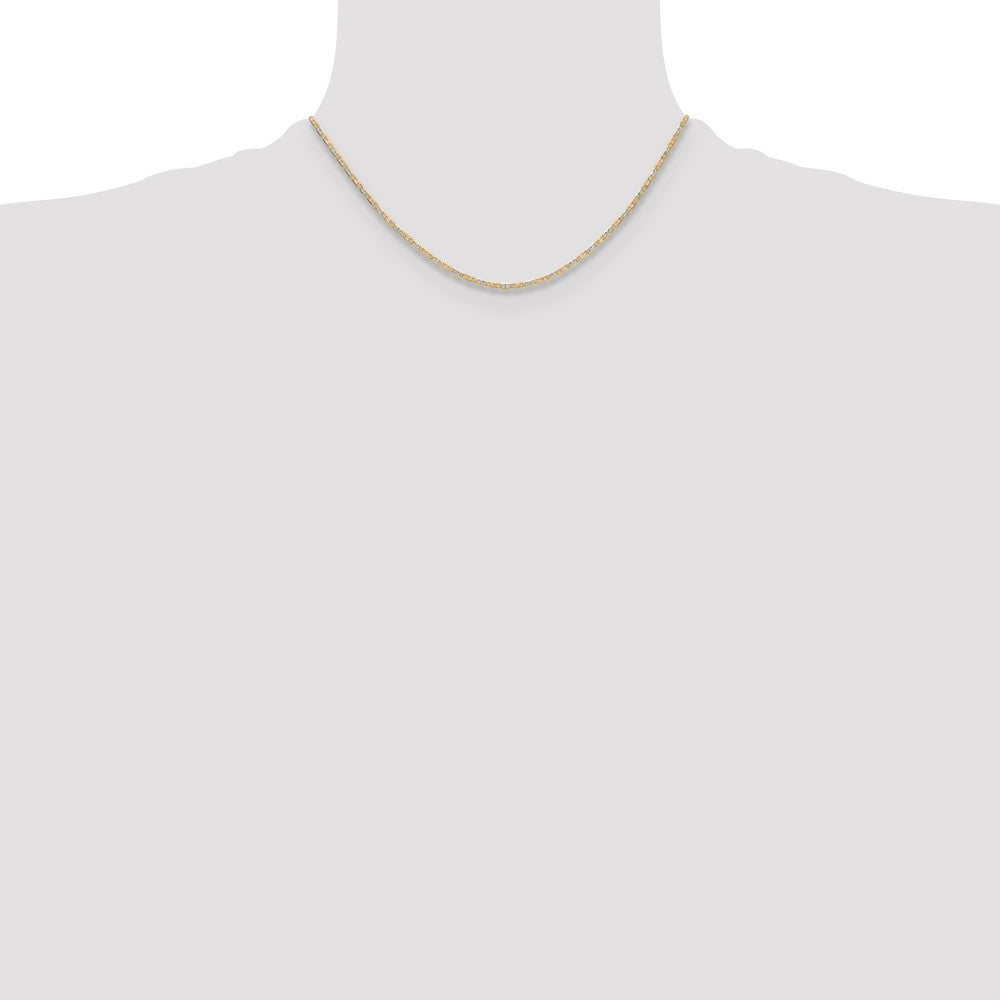 14k 2.0mm Tri-color Gold Pav? Valentino Chain