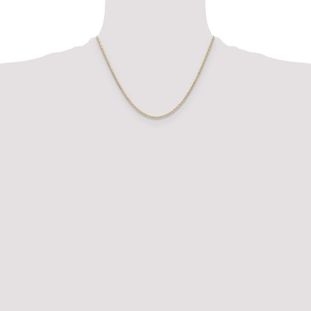 14k 2.0mm Tri-color Gold Pav? Valentino Chain