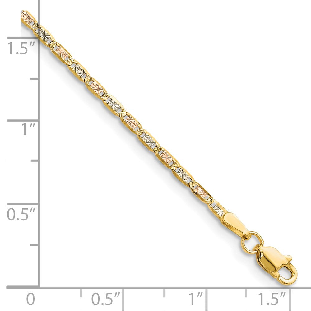 14k 2.0mm Tri-color Gold Pav? Valentino Chain