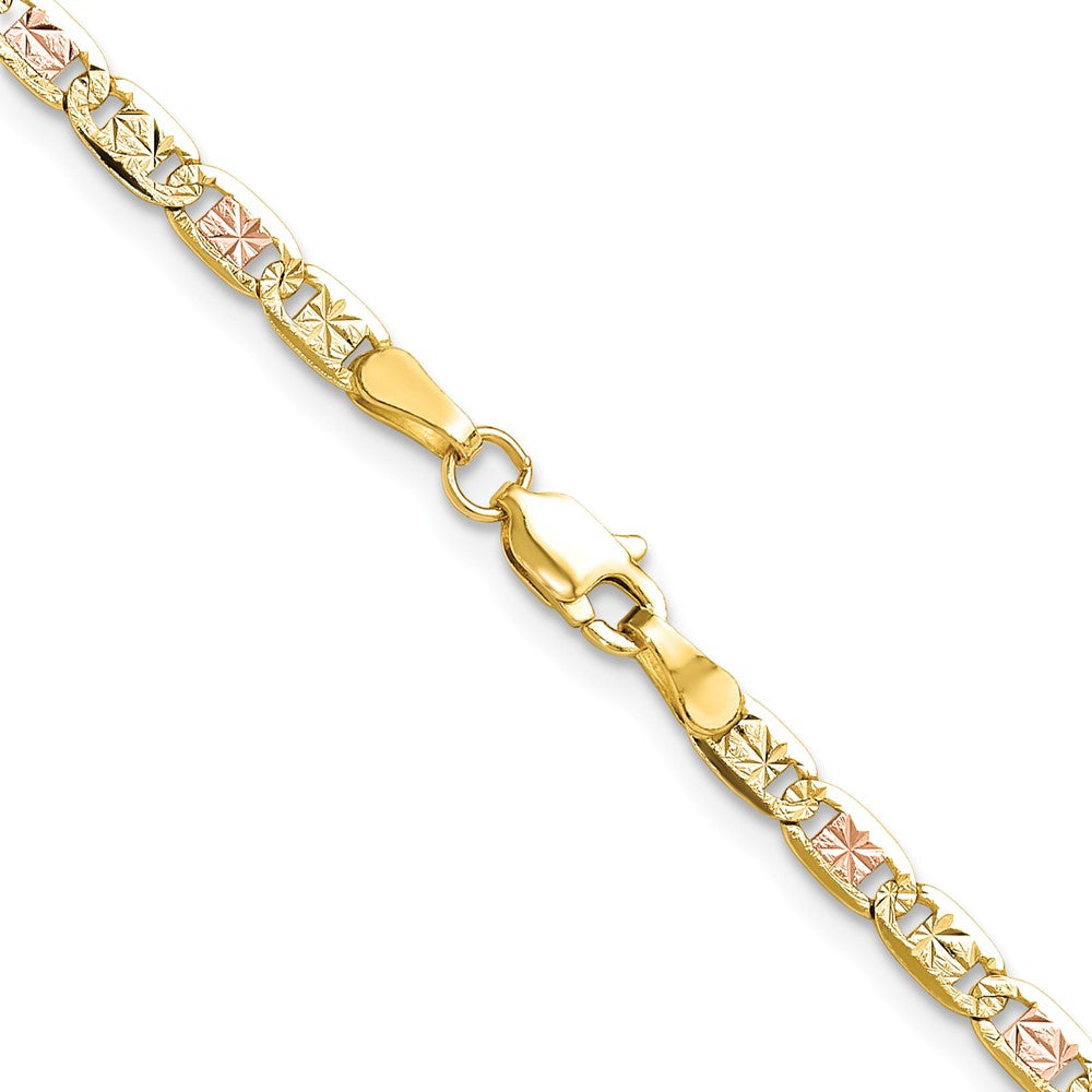14k 3.2mm Tri-color Gold Pav? Valentino Chain