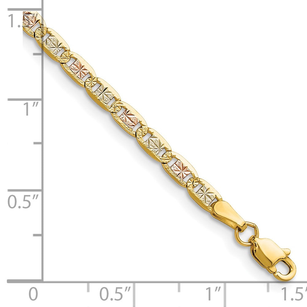 14k 3.2mm Tri-color Gold Pav? Valentino Chain