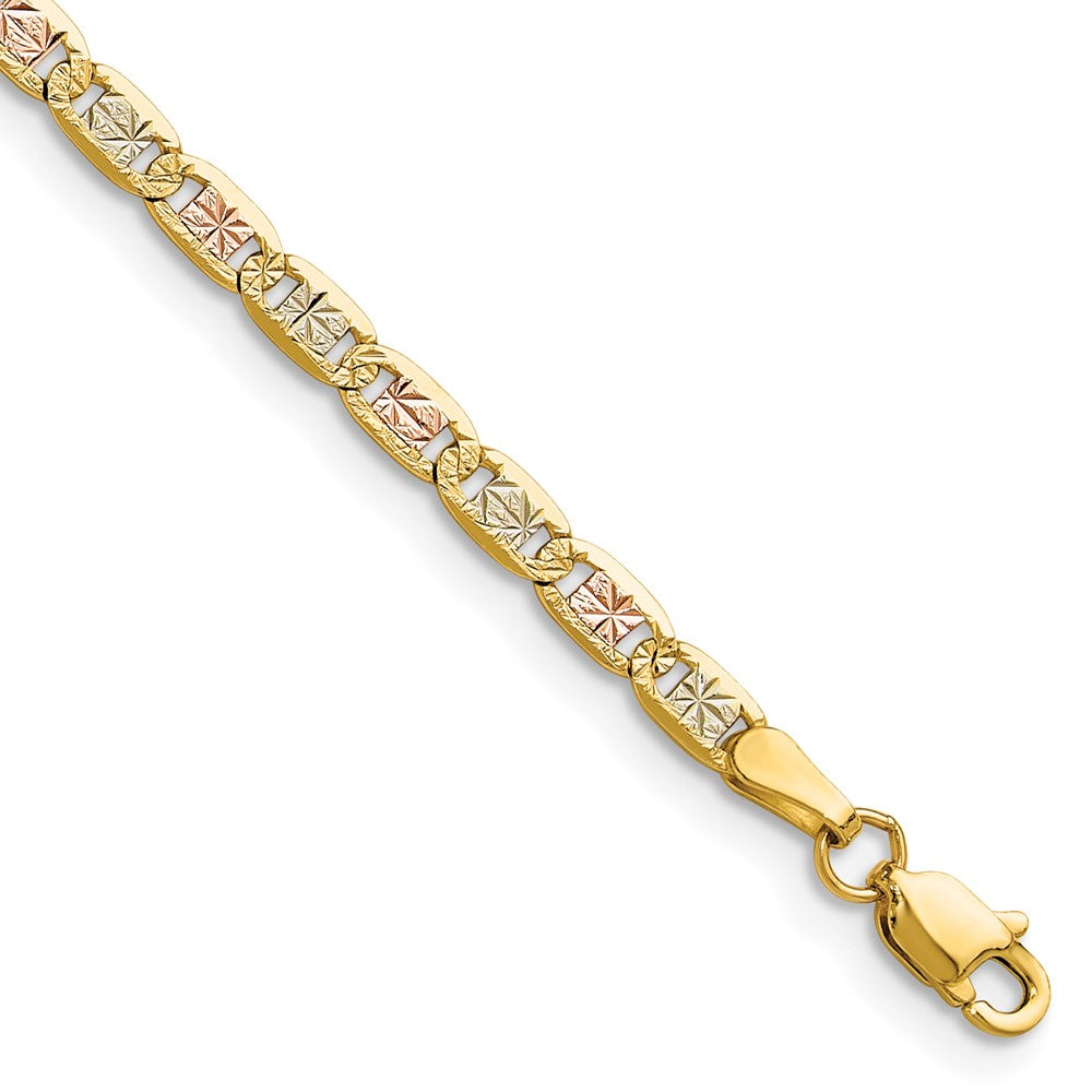 14k 3.2mm Tri-color Gold Pav? Valentino Chain