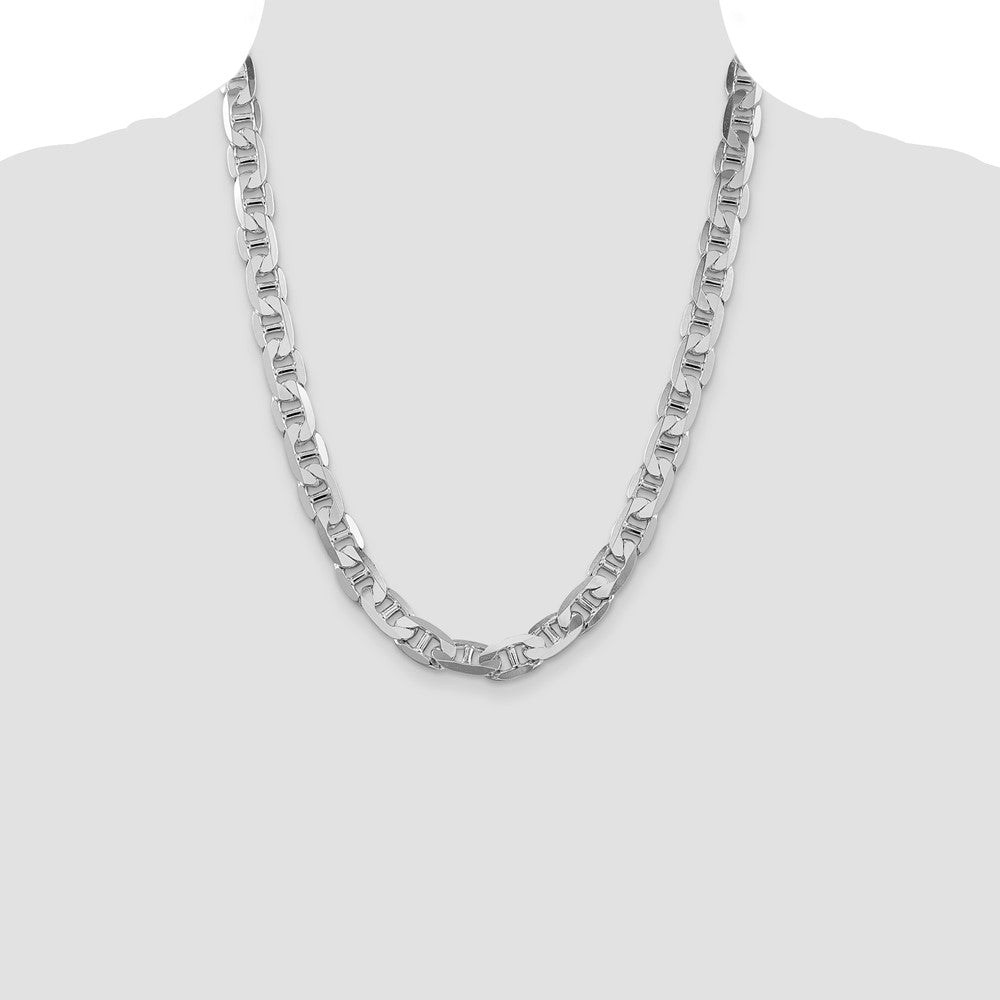 Sterling Silver Rhodium-plated 9.5mm Flat Anchor Chain