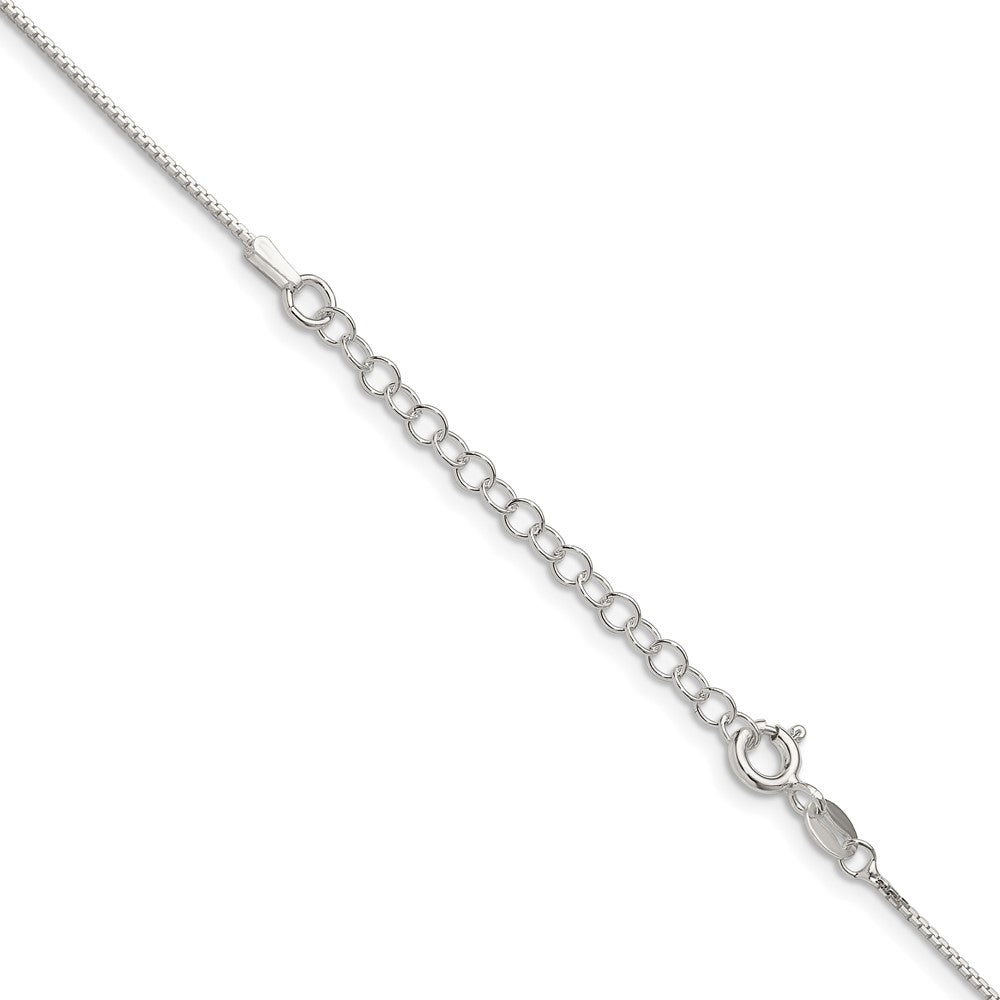Sterling Silver 1mm 8 Sided Diamond-cut Box Chain w/2in ext.