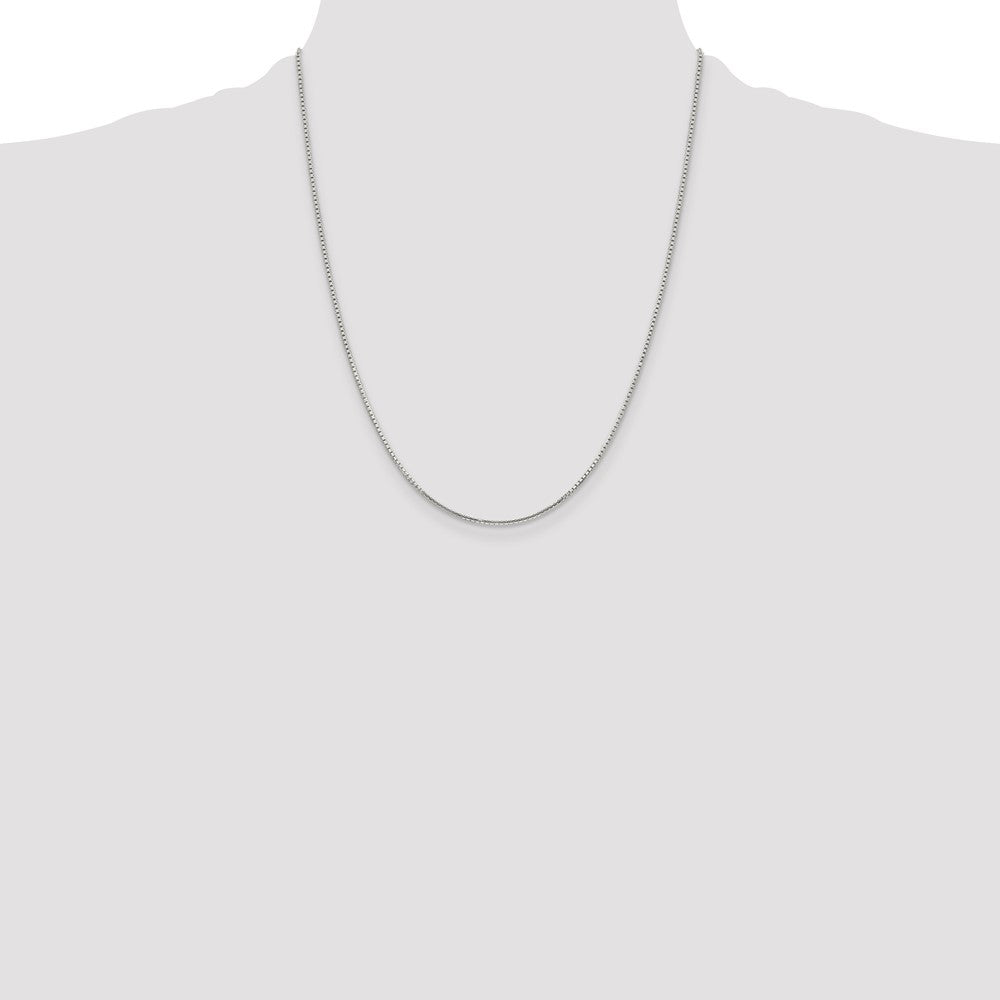 Sterling Silver 1.25mm 8 Sided Diamond-cut Box Chain