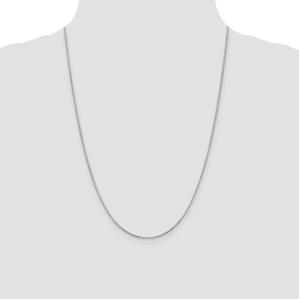 Sterling Silver 1.35mm 8 Sided Diamond-cut Box Chain