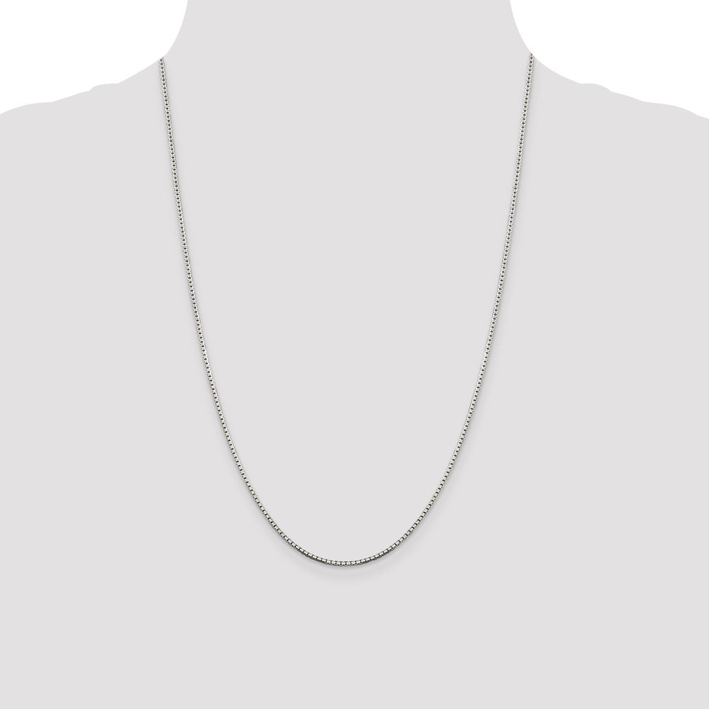 Sterling Silver 1.5mm 8 Sided Diamond-cut Box Chain