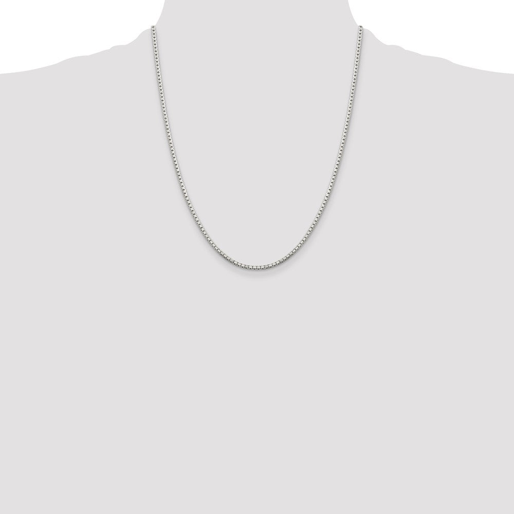 Sterling Silver 2mm 8 Sided Diamond-cut Box Chain