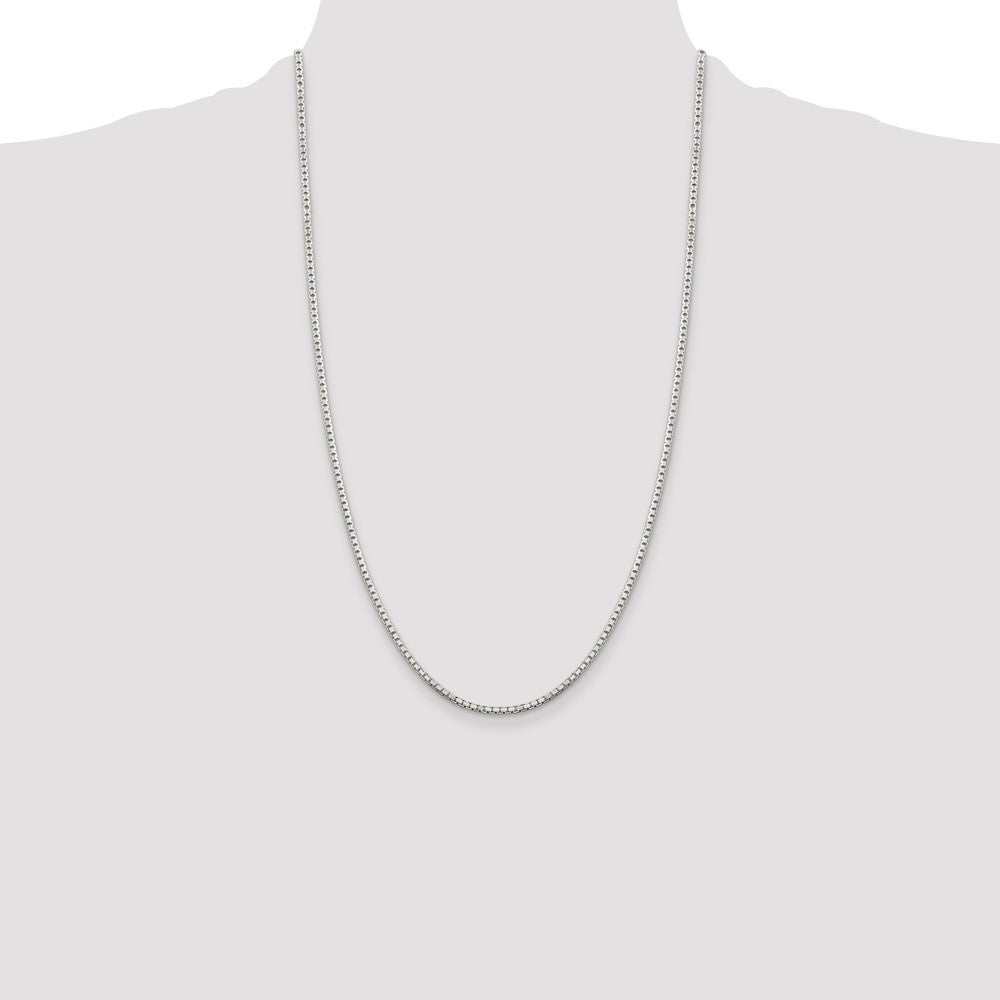 Sterling Silver 2mm 8 Sided Diamond-cut Box Chain