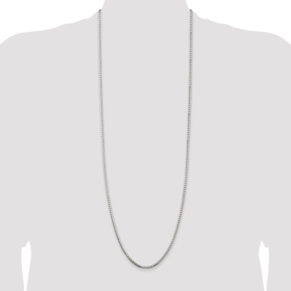 Sterling Silver 2.5mm 8 Sided Diamond-cut Box Chain
