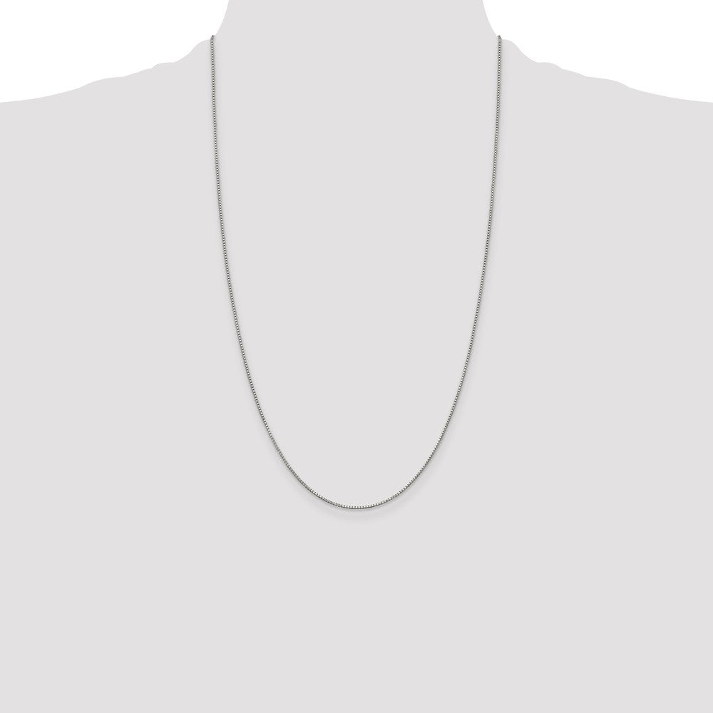 Sterling Silver Rhodium-plated .9mm Box Chain