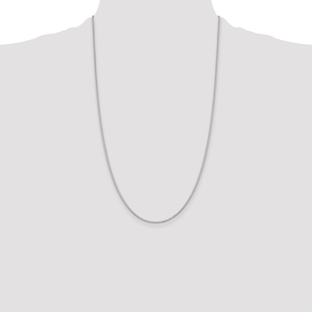 Sterling Silver Rhodium-plated 1.1mm Box Chain