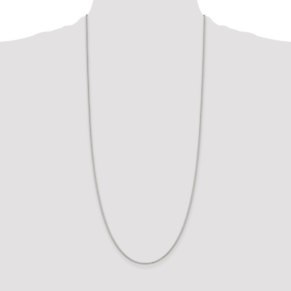 Sterling Silver Rhodium-plated 1.1mm Box Chain