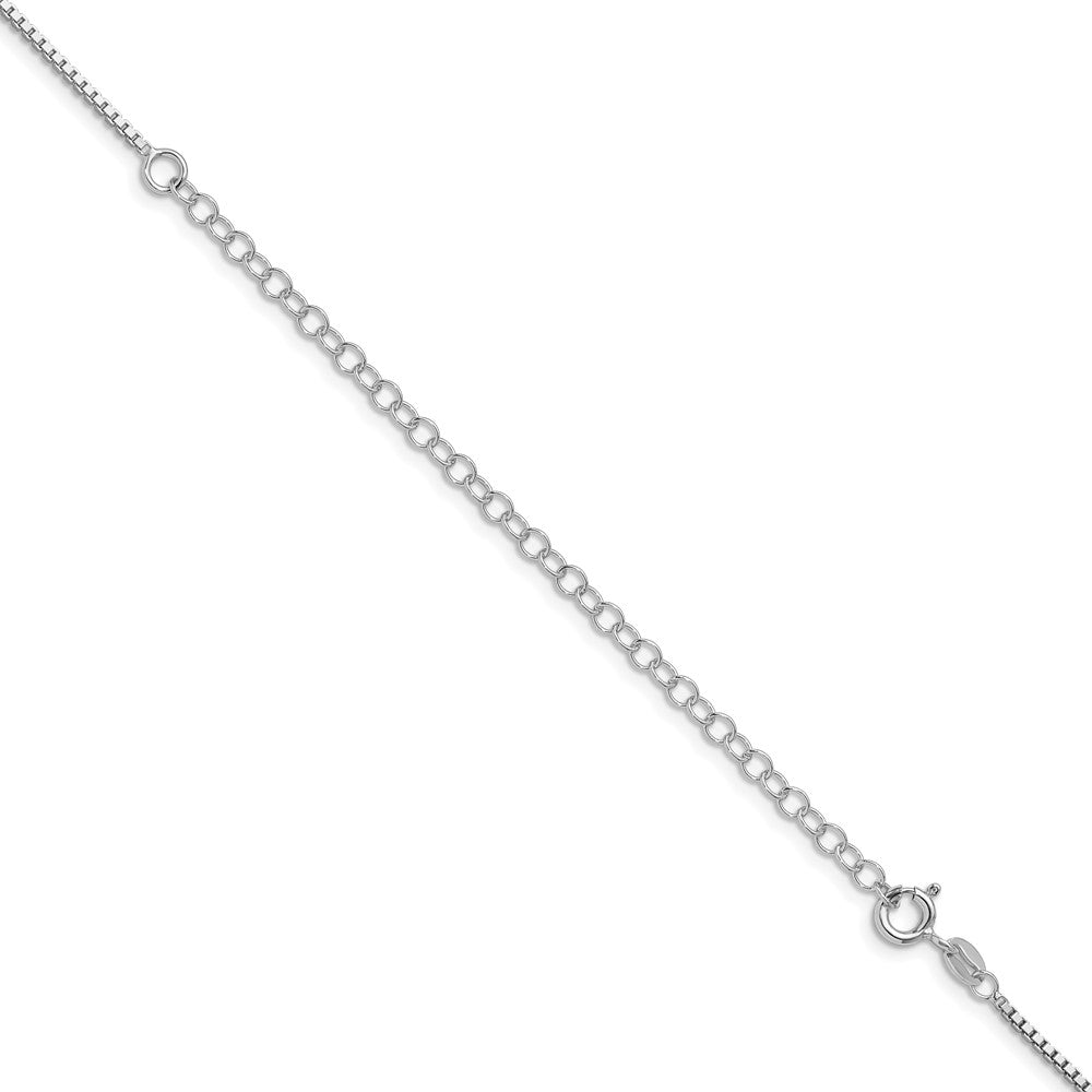 Sterling Silver Rhodium-plated 1.4mm Box Chain w/4in ext.