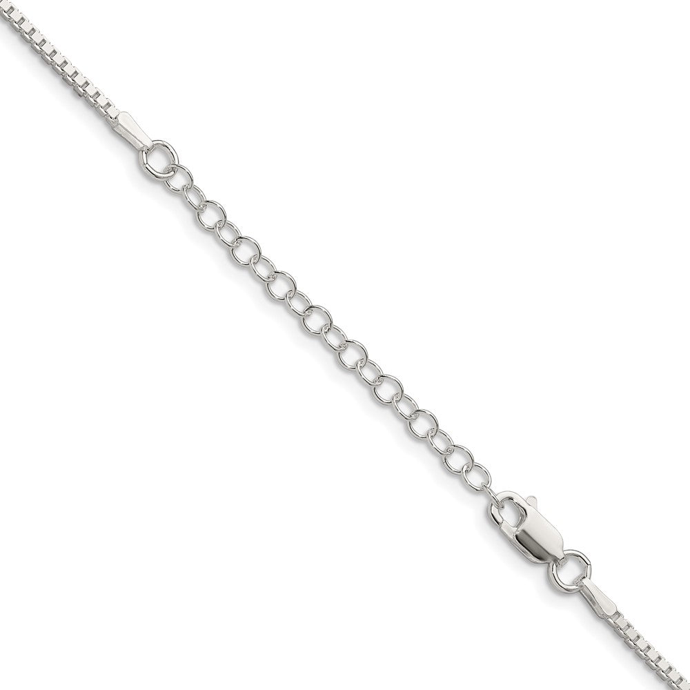 Sterling Silver 1.5mm Box Chain w/2in ext.