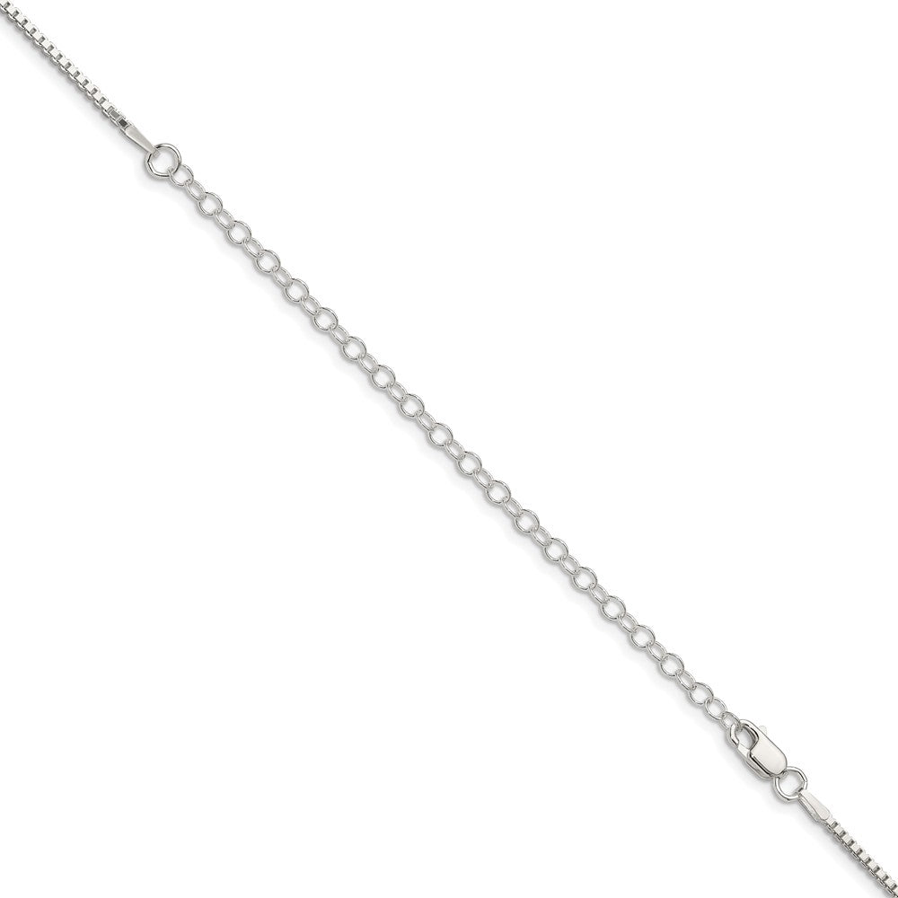 Sterling Silver 1.5mm Box Chain w/4in ext.