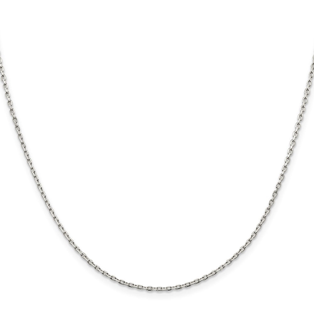 Sterling Silver 1.5mm Beveled Oval Cable Chain w/2in ext.
