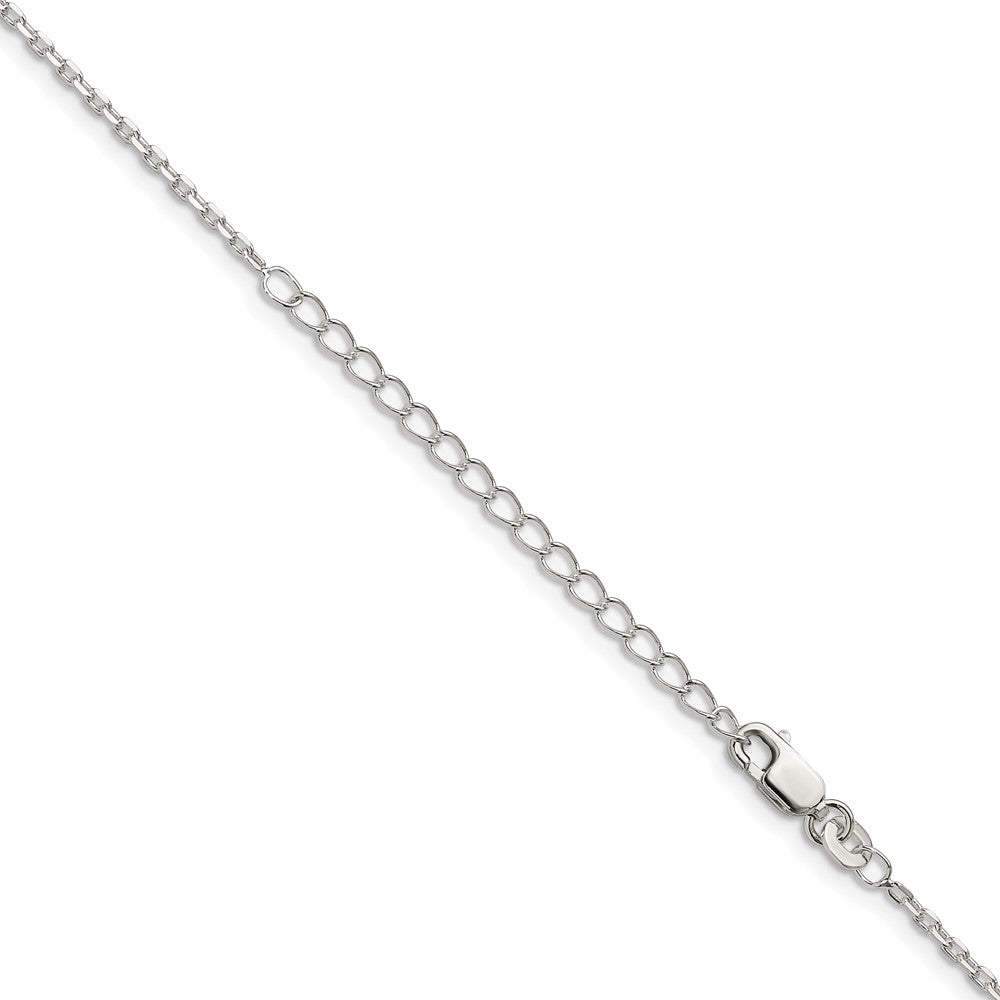 Sterling Silver 1.5mm Beveled Oval Cable Chain w/2in ext.