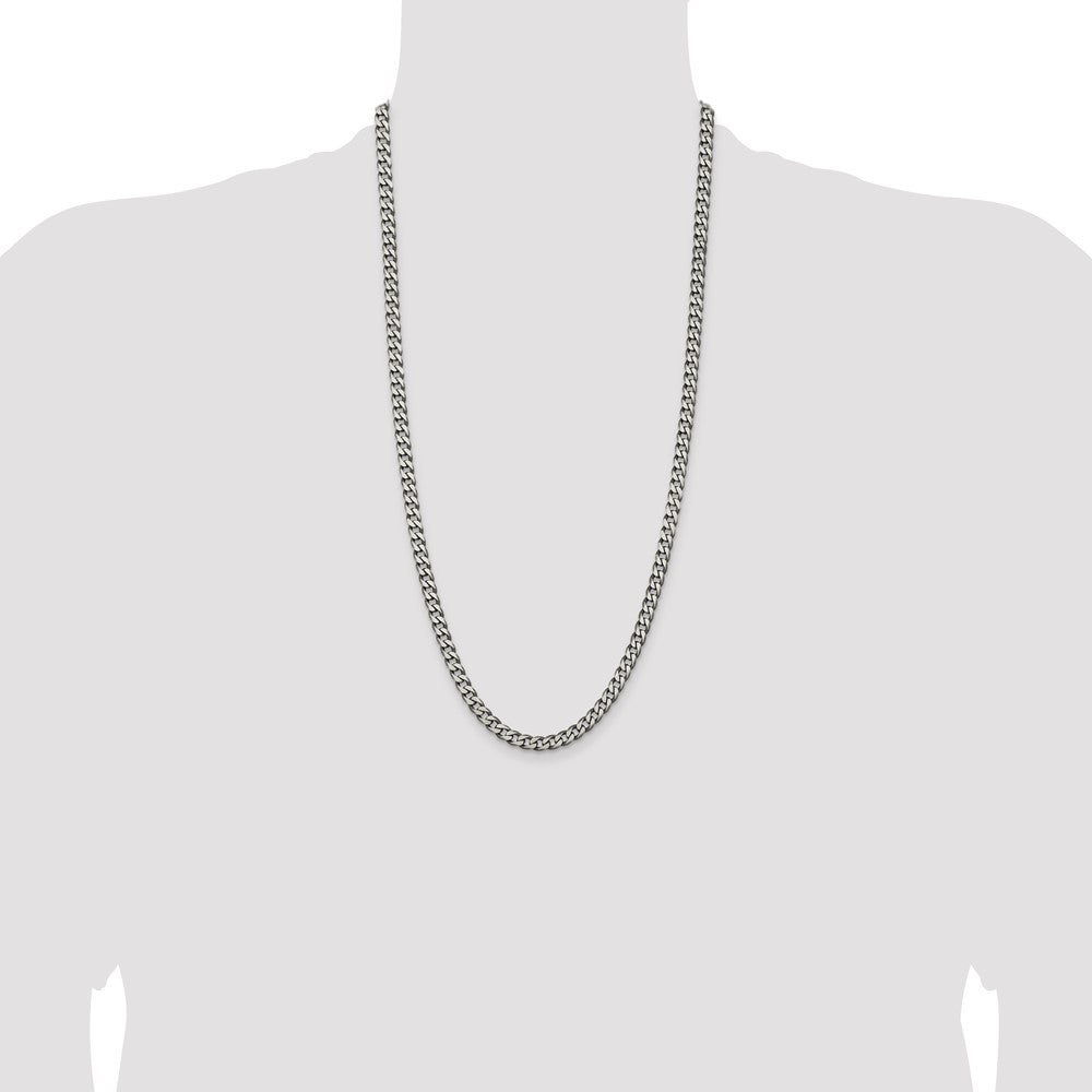 Sterling Silver Antiqued 6mm Curb Chain