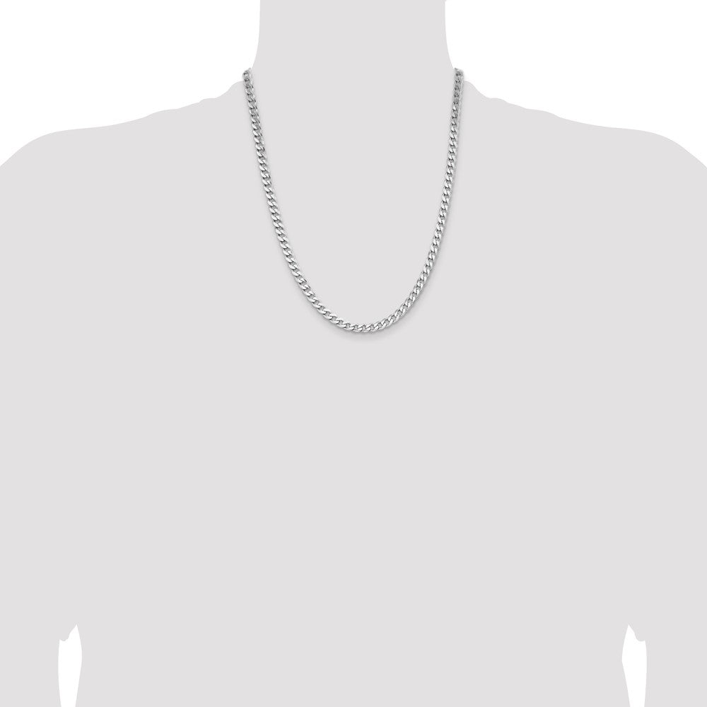 Sterling Silver Rhodium-plated 6mm Curb Chain