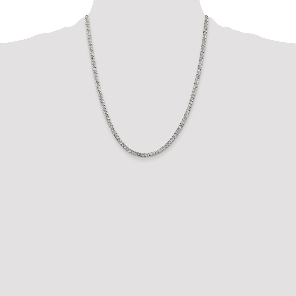 Sterling Silver 4mm Pave Curb Chain