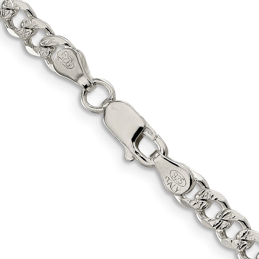 Sterling Silver 4.5mm Pav? Curb Chain