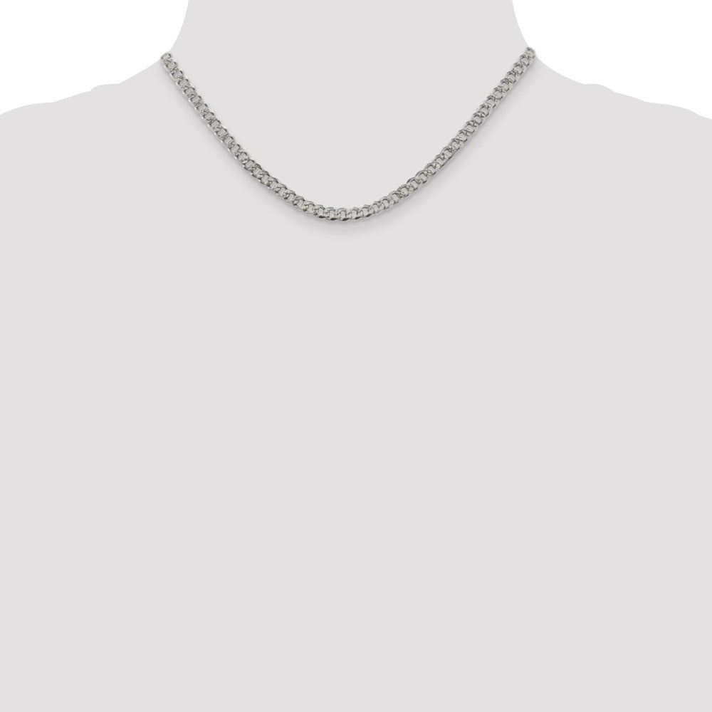 Sterling Silver 4.5mm Pav? Curb Chain