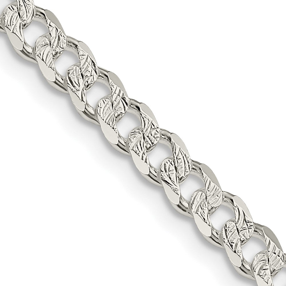 Sterling Silver 4.5mm Pav? Curb Chain