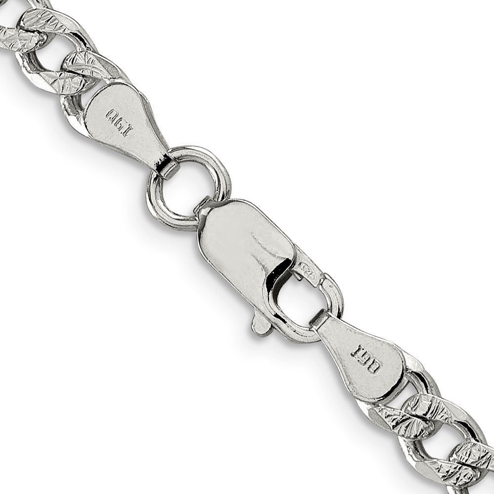 Sterling Silver 5.5mm Pav? Curb Chain