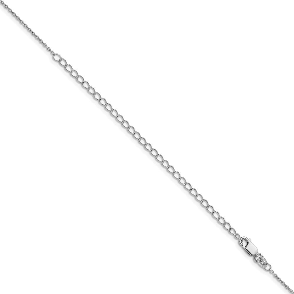 Sterling Silver Rhodium-plated 1.25mm Cable Chain with a 4 inch extention