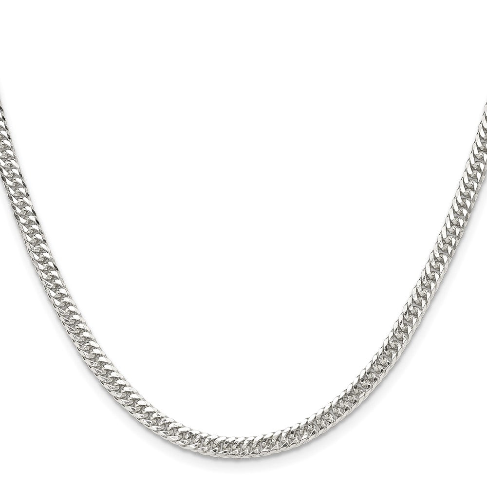 Sterling Silver Polished 3.9mm Double Diamond-cut Curb Chain