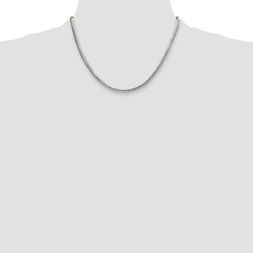 Sterling Silver Polished 4.1mm Double Oval Flat Chain