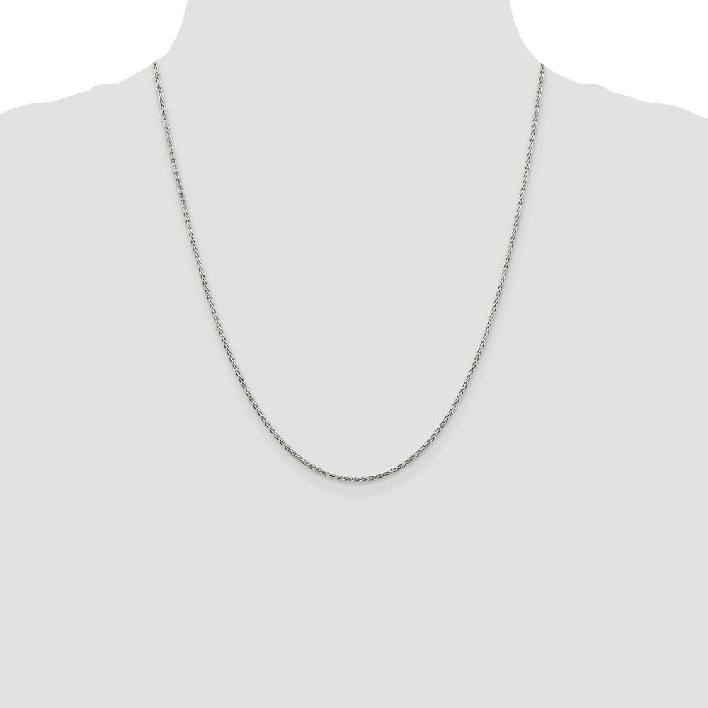 Sterling Silver 1.5mm Diamond-cut Spiga Chain w/4in ext.