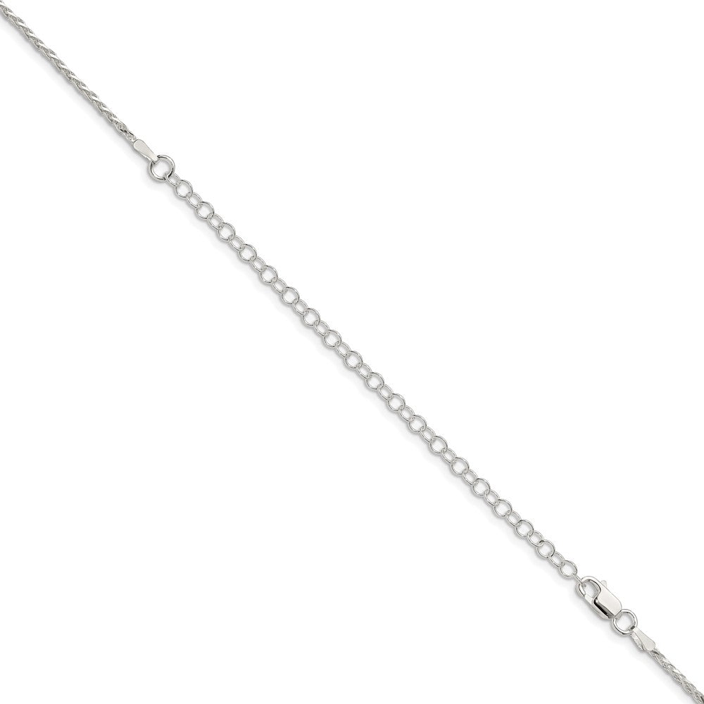 Sterling Silver 1.5mm Diamond-cut Spiga Chain w/4in ext.
