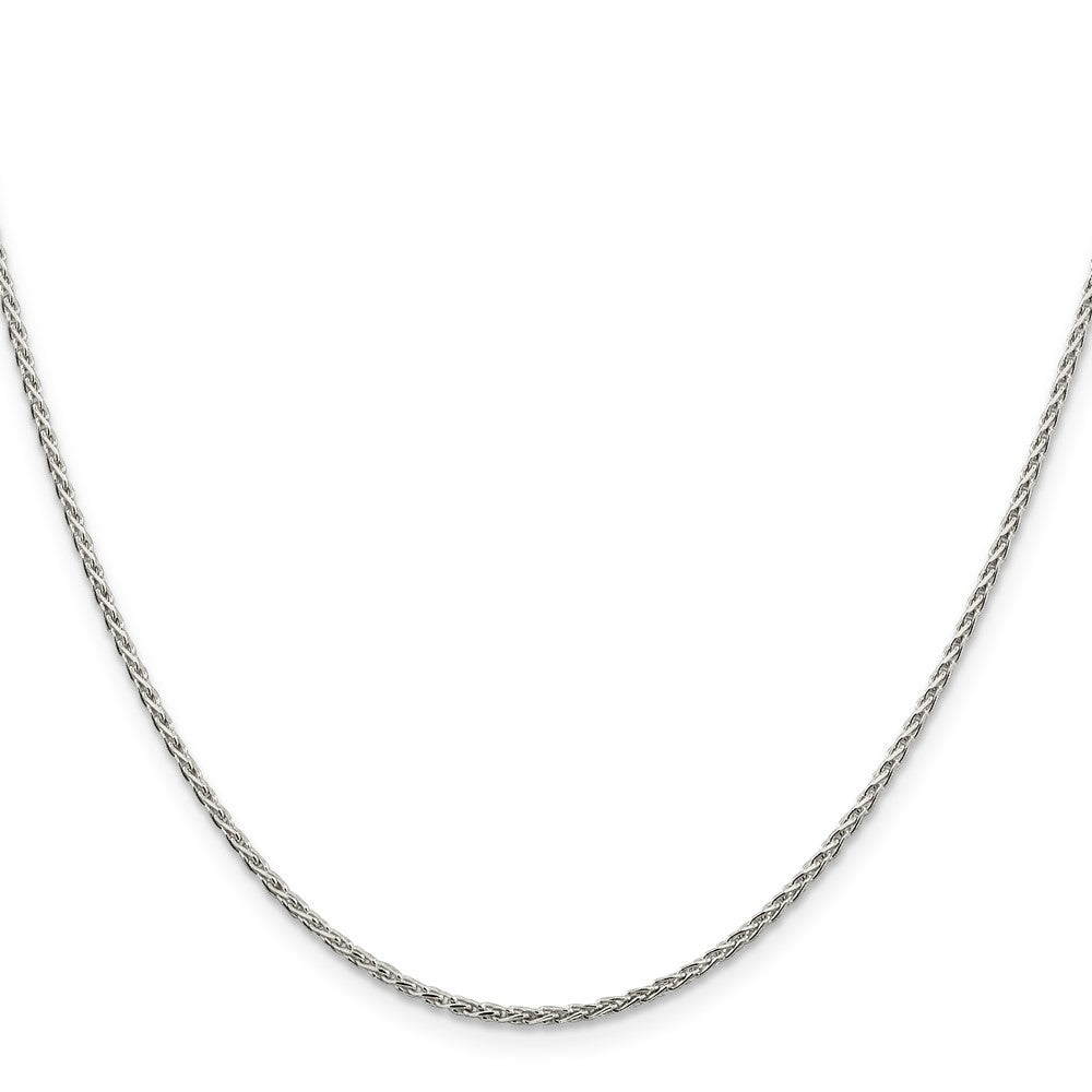 Sterling Silver Rhodium-plated 1.5mm Diamond-Cut Spiga Chain w/2in ext.