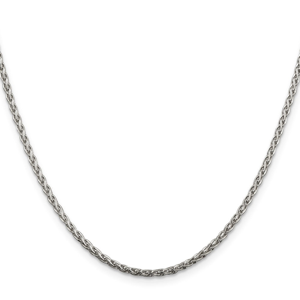 Sterling Silver 2mm Diamond-cut Spiga Chain w/2in ext.