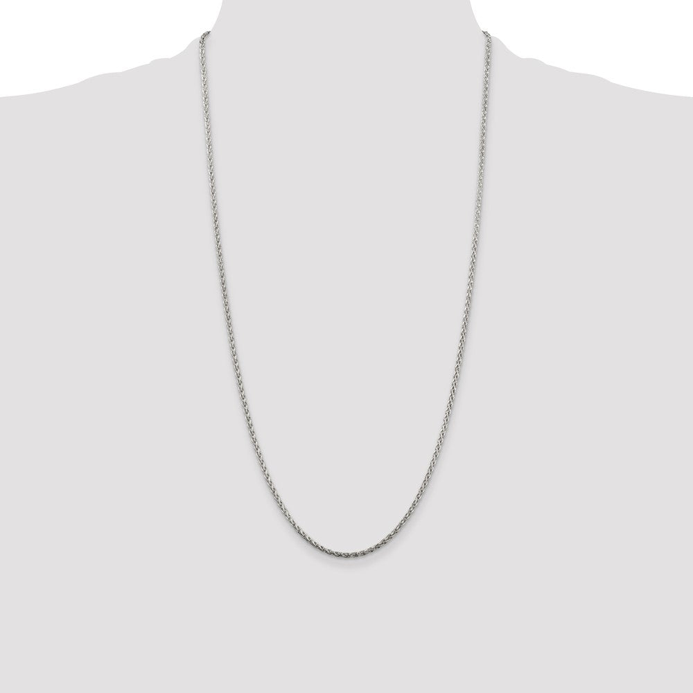 Sterling Silver 2mm Diamond-cut Spiga Chain