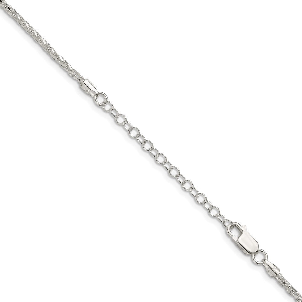 Sterling Silver 2mm Diamond-cut Spiga Chain w/2in ext.