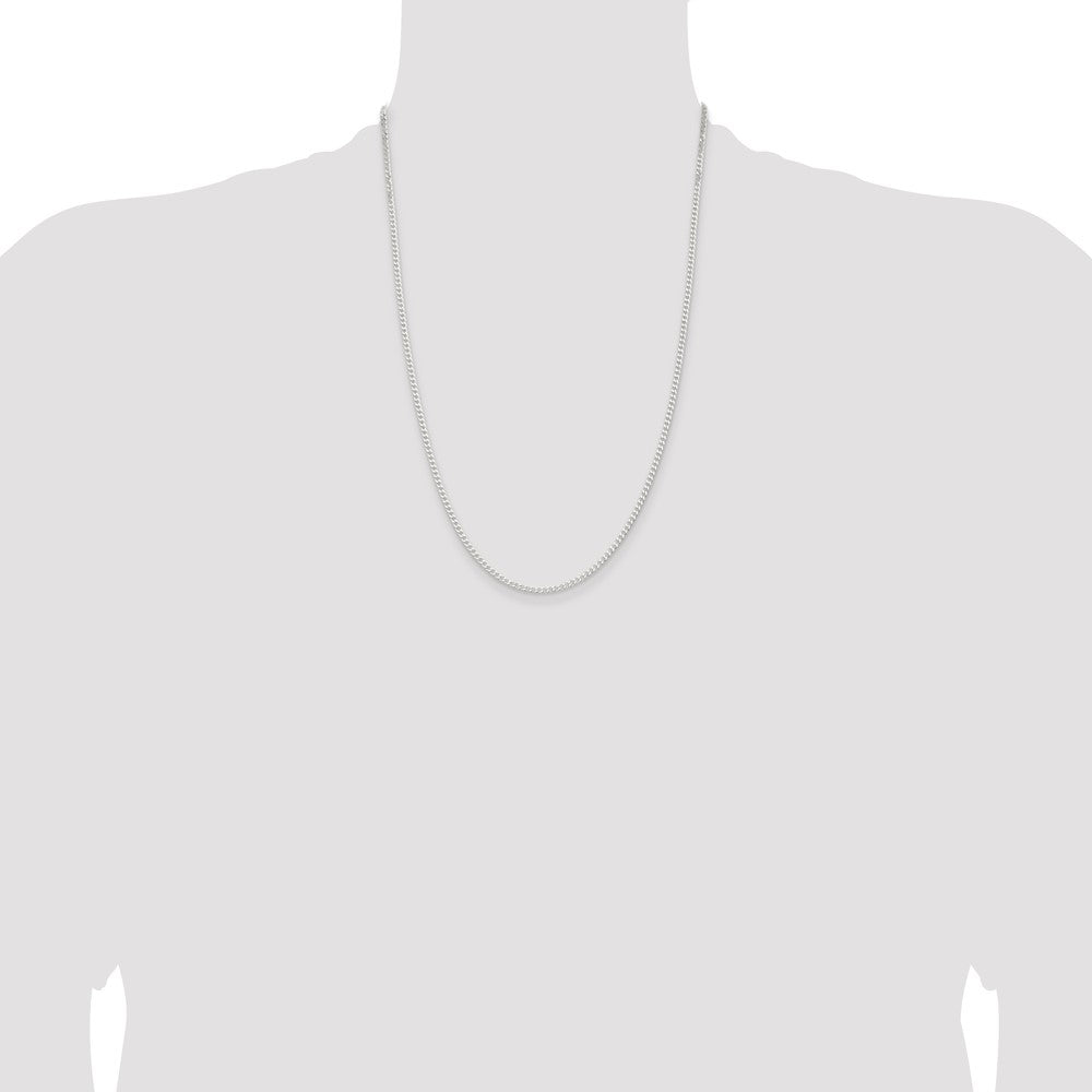Sterling Silver 2.3mm Beveled Curb Chain