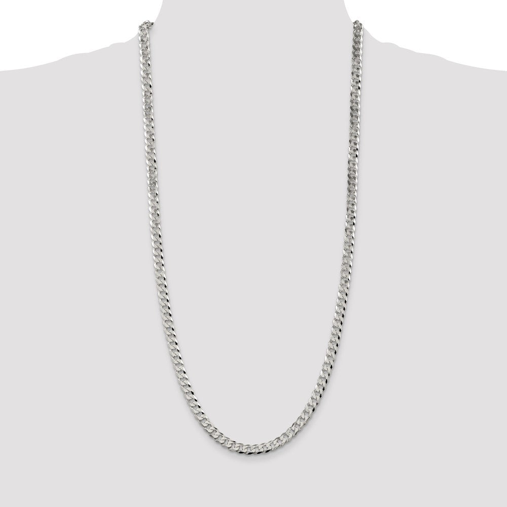 Sterling Silver 6mm Beveled Curb Chain