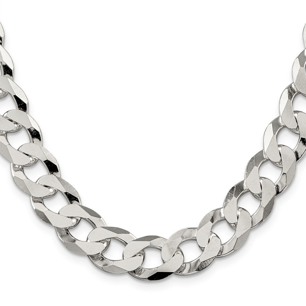 Sterling Silver 13mm Beveled Curb Chain