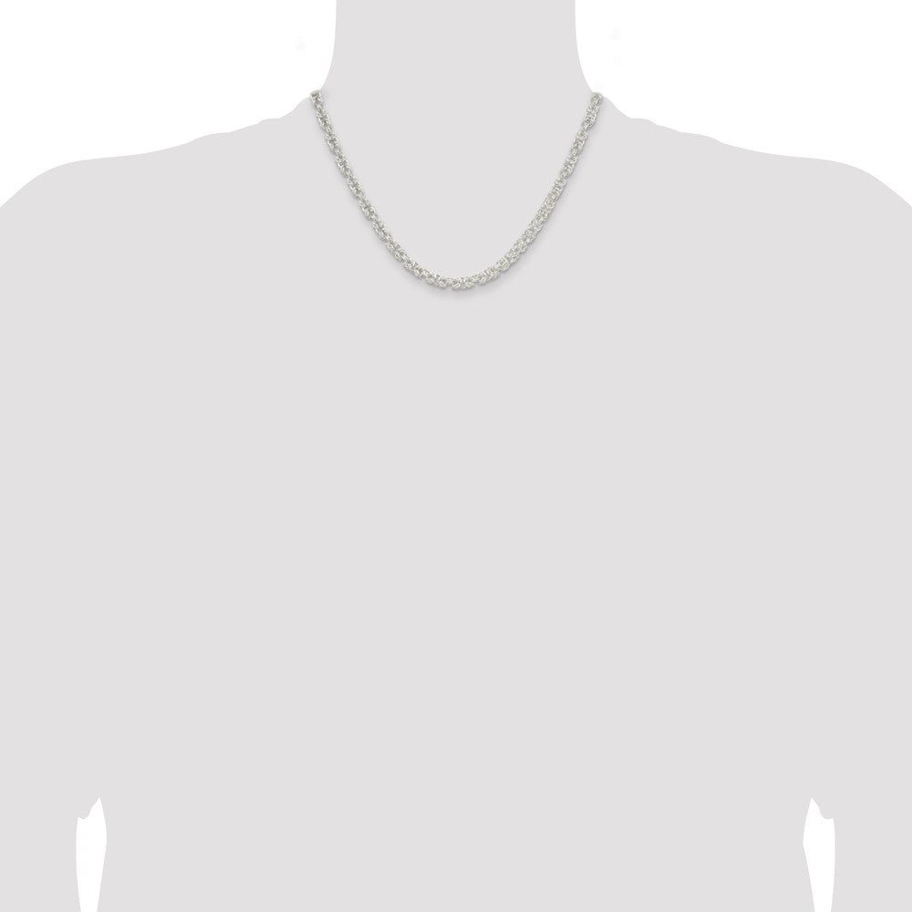 Sterling Silver 4.75mm Rounded Byzantine Chain